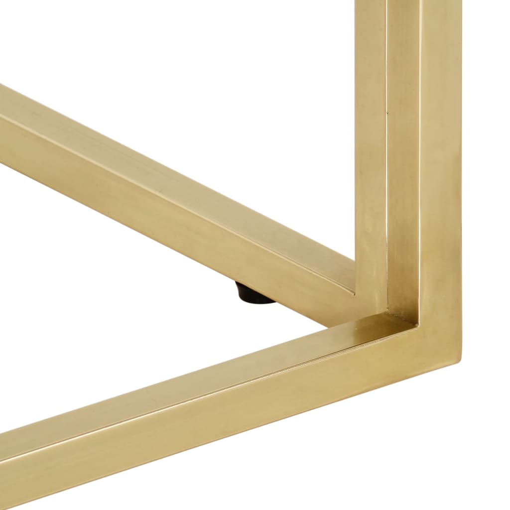 sofabord rustfrit stål og hærdet glas guldfarvet