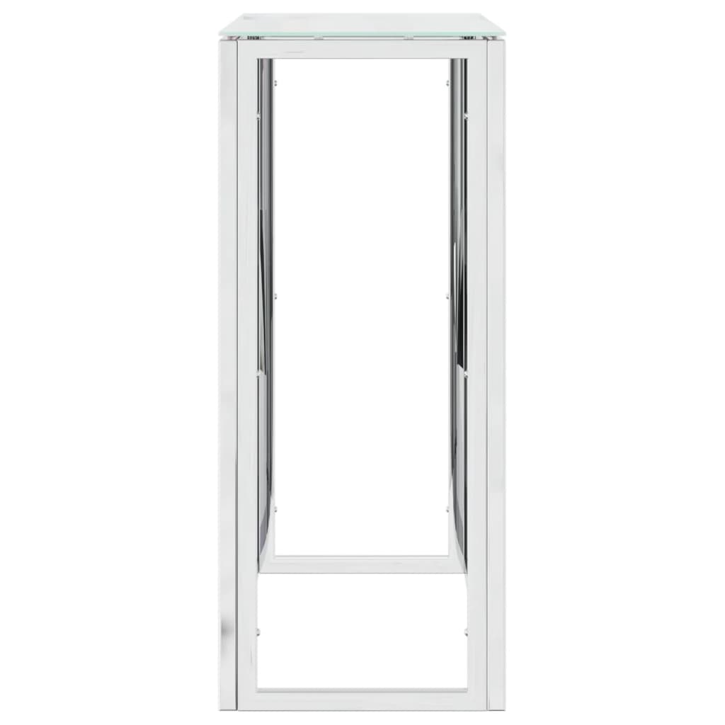 konsolbord 70x30x70 cm rustfrit stål og glas