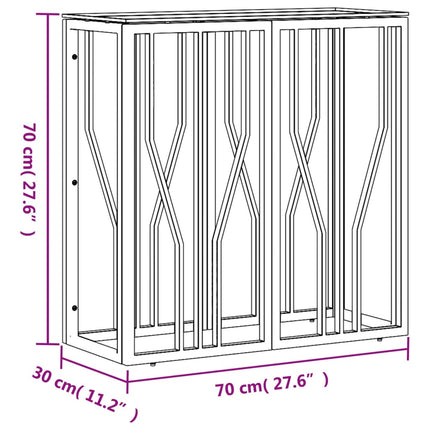 konsolbord 70x30x70 cm rustfrit stål og glas
