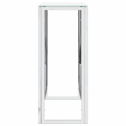 konsolbord 70x30x70 cm rustfrit stål og glas sølvfarvet