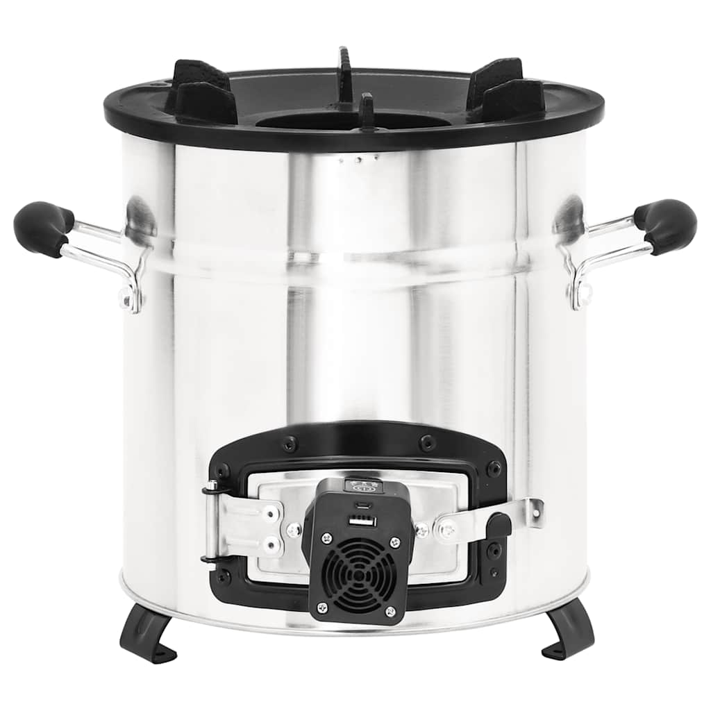 grydekomfur m. USB-ventilator 35,5x26x28 cm rustfrit stål sølv