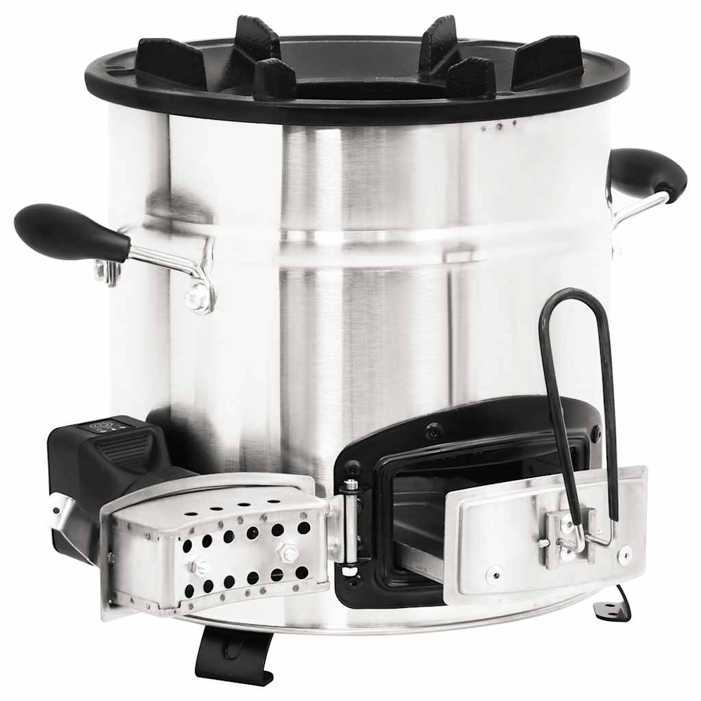 grydekomfur m. USB-ventilator 35,5x26x28 cm rustfrit stål sølv