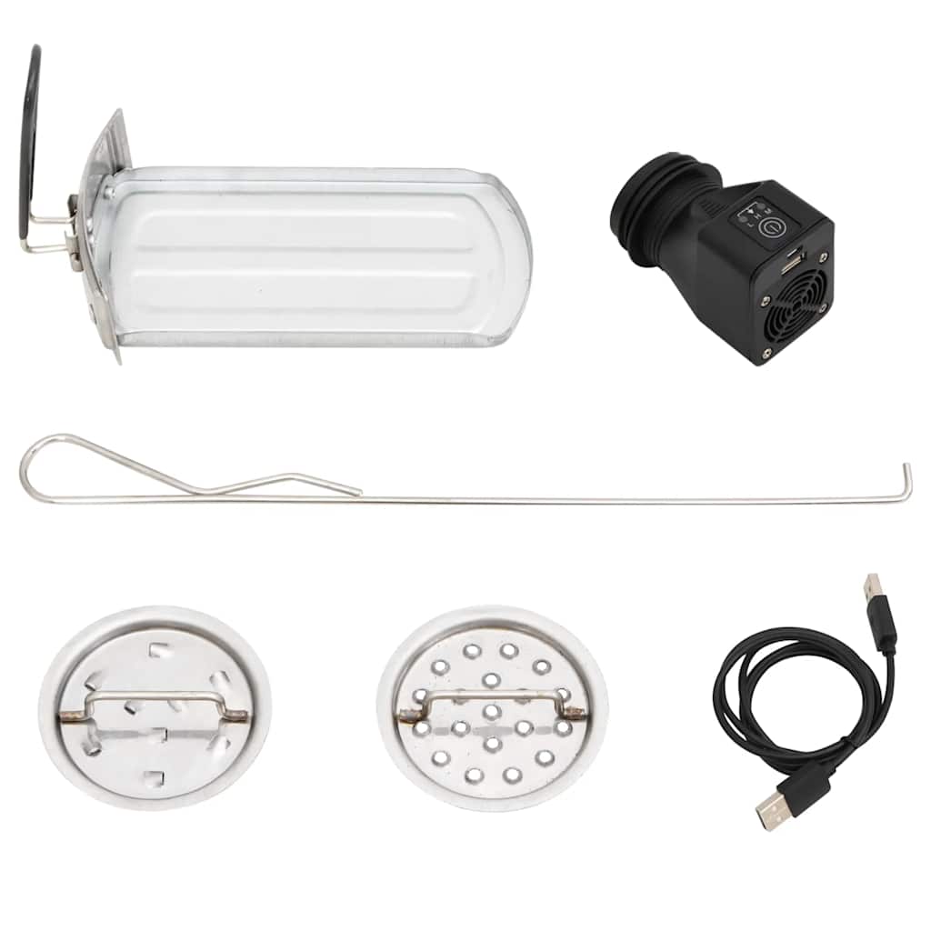 grydekomfur m. USB-ventilator 35,5x26x28 cm rustfrit stål sølv