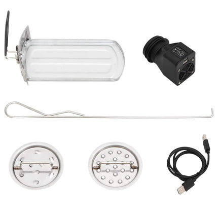 grydekomfur m. USB-ventilator 35,5x26x28 cm rustfrit stål sølv
