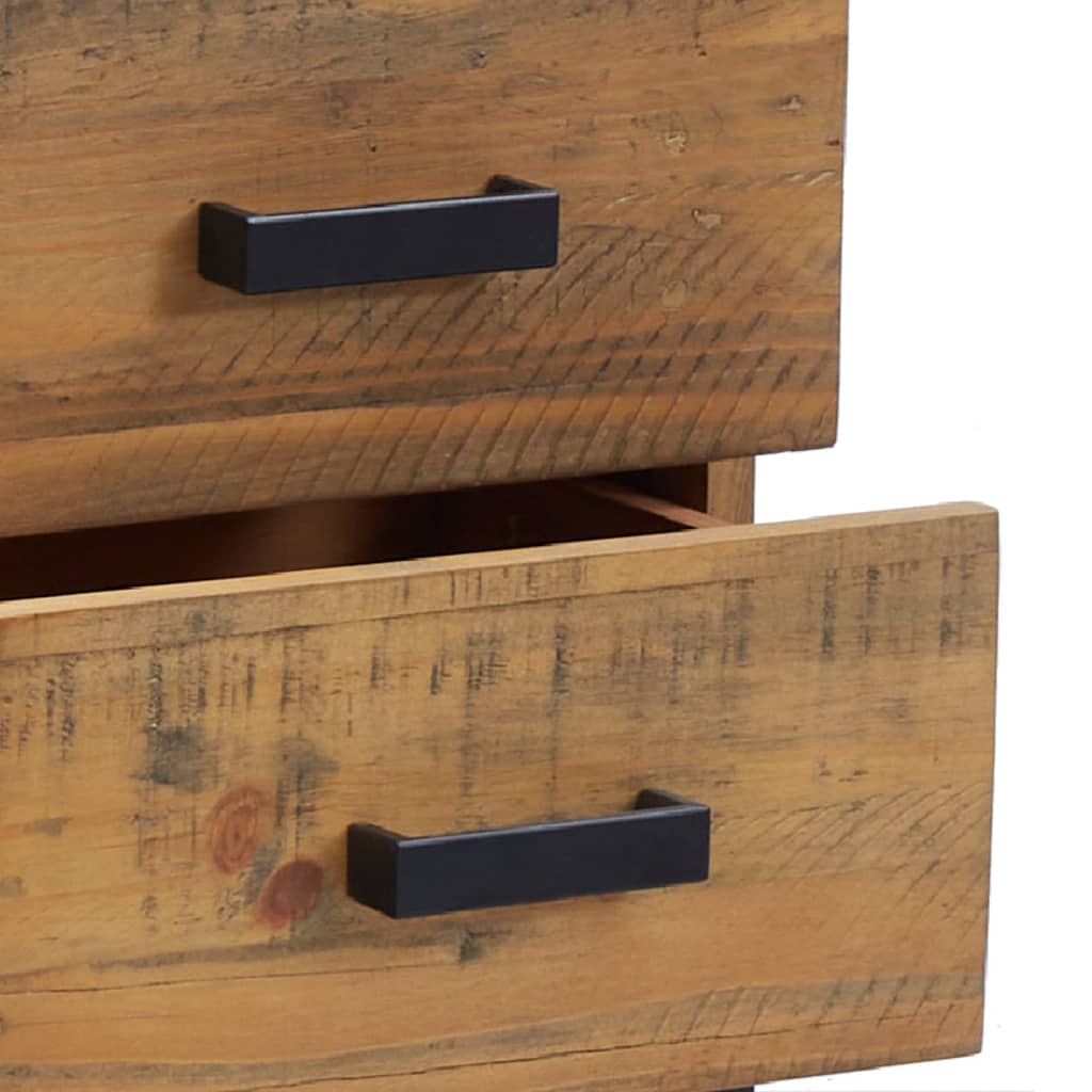 sengebord 36x30x45 cm massivt fyrretræ brun