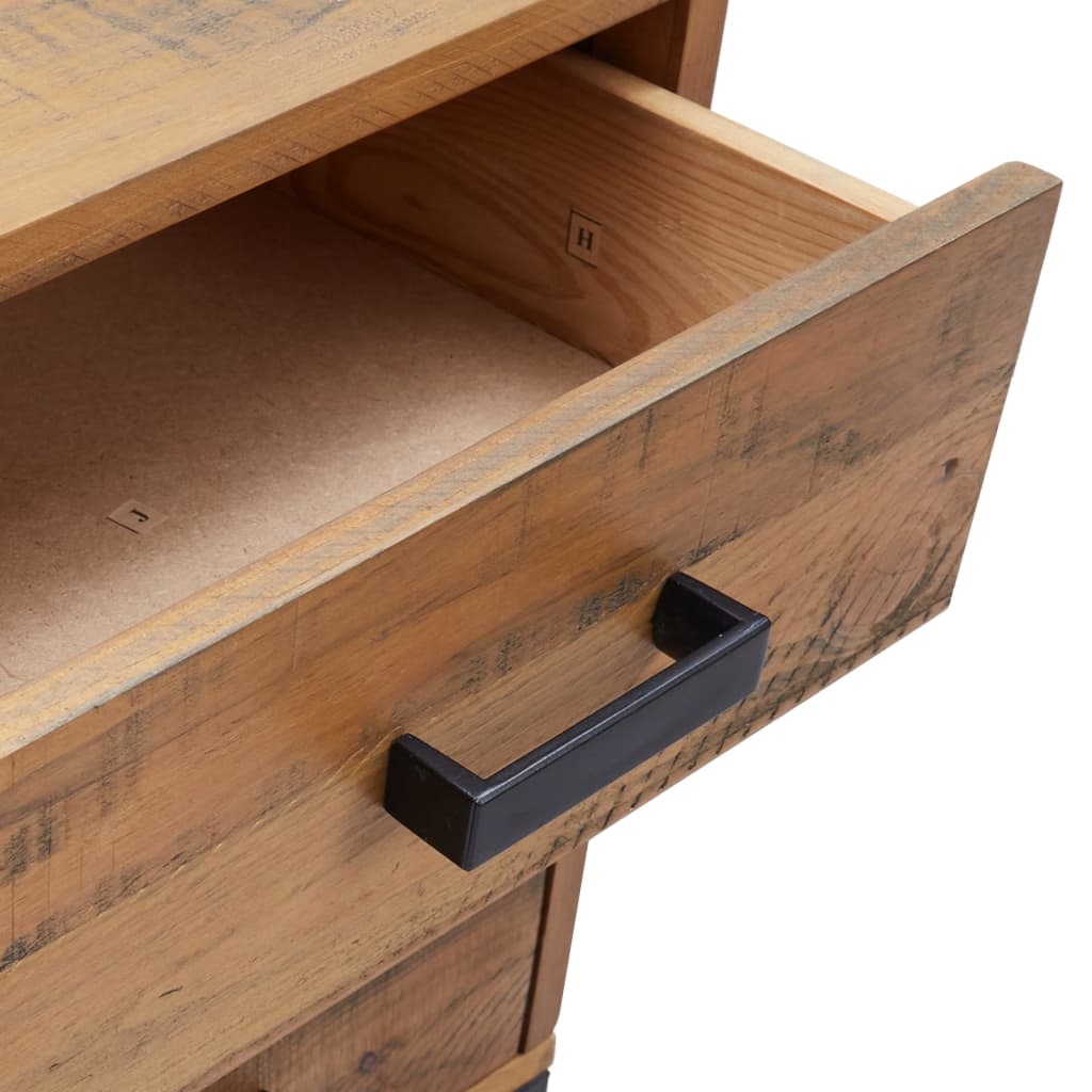 sengebord 40x30x55 cm massivt genanvendt fyrretræ brun