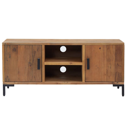 tv-bord 110x35x48 cm massivt fyrretræ brun