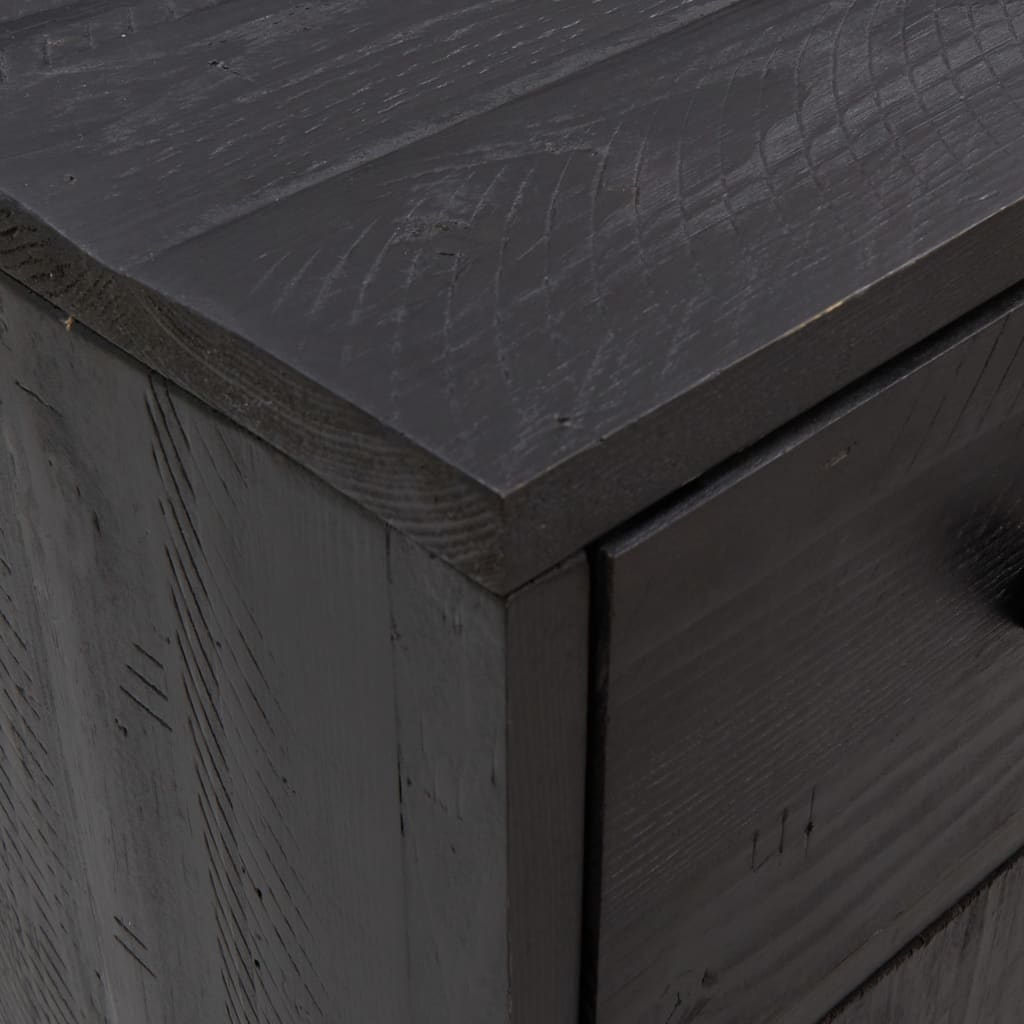 skænk 110x35x70 cm massivt fyrretræ sort