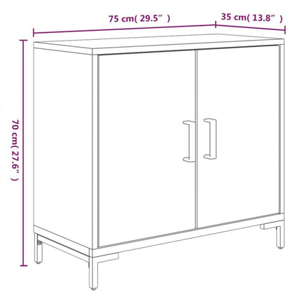 skænk 75x35x70 cm massivt fyrretræ sort