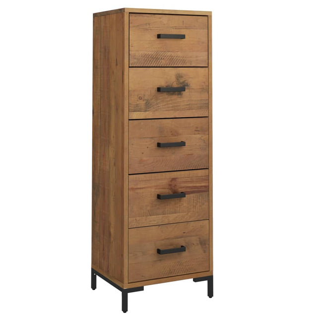 kommode 42x35x110 cm massivt fyrretræ