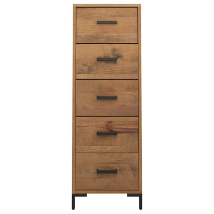 kommode 42x35x110 cm massivt fyrretræ