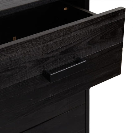 kommode 42x35x110 cm massivt fyrretræ sort
