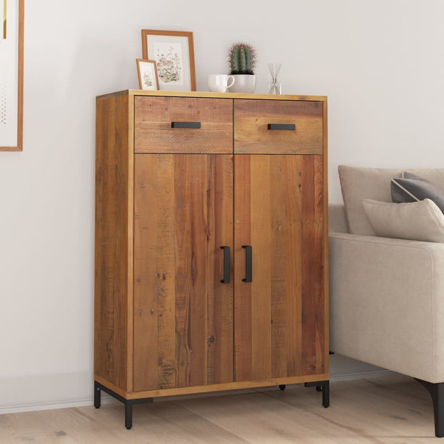 skoskab 75x40x110 cm massivt fyrretræ