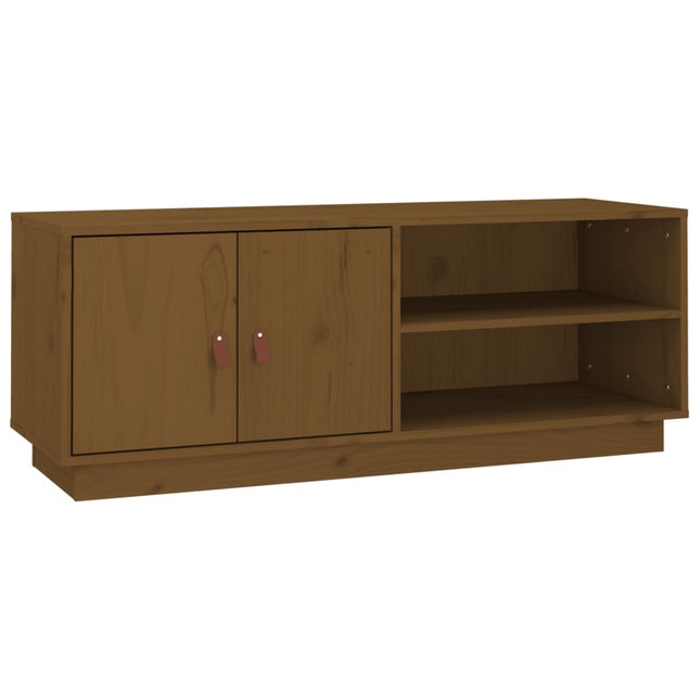 tv-bord 105x34x40 cm massivt fyrretræ gyldenbrun