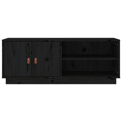 tv-bord 105x34x40 cm massivt fyrretræ sort
