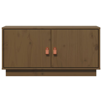 tv-bord 80x34x40 cm massivt fyrretræ gyldenbrun
