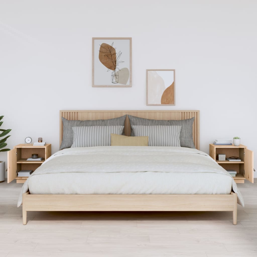sengeborde 2 stk. 40x34x45 cm massivt fyrretræ