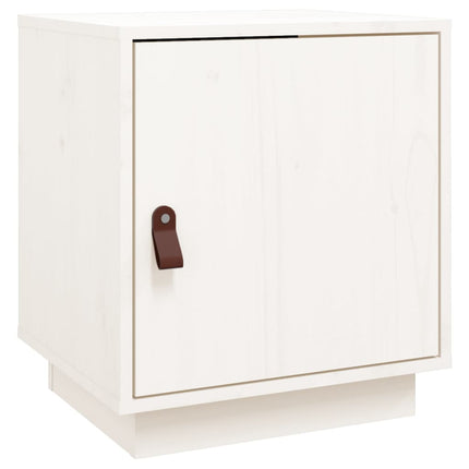 sengebord 40x34x45 cm massivt fyrretræ hvid