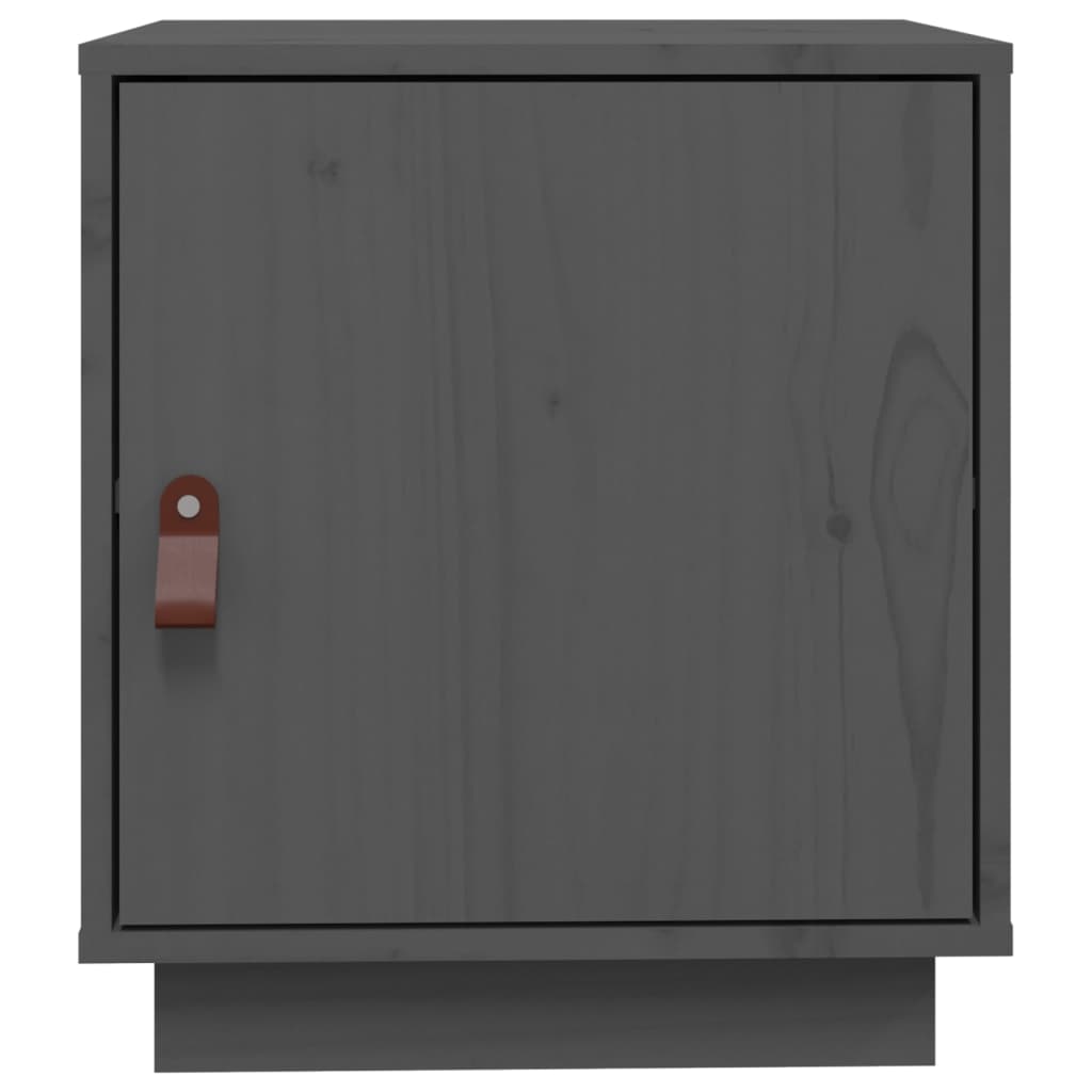 sengebord 40x34x45 cm massivt fyrretræ grå