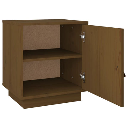 sengebord 40x34x45 cm massivt fyrretræ gyldenbrun