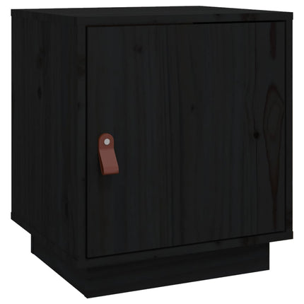 sengebord 40x34x45 cm massivt fyrretræ sort