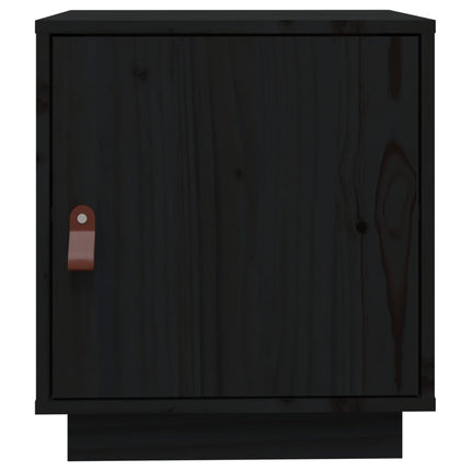 sengebord 40x34x45 cm massivt fyrretræ sort