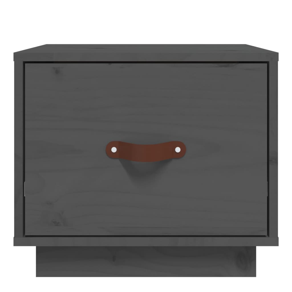 sengeborde 2 stk. 40x34x35 cm massivt fyrretræ grå