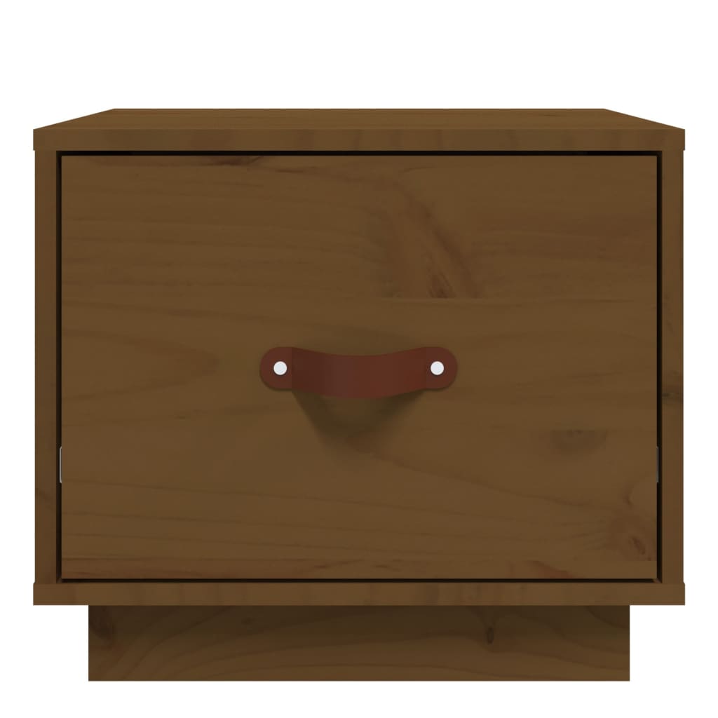 sengebord 40x34x35 cm massivt fyrretræ gyldenbrun