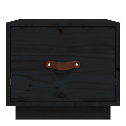 sengebord 40x34x35 cm massivt fyrretræ sort