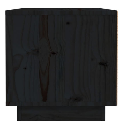 sengebord 40x34x35 cm massivt fyrretræ sort