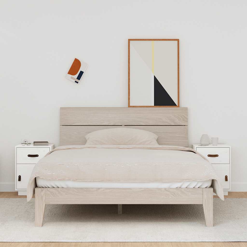 sengeborde 2 stk. 40x34x55 cm massivt fyrretræ hvid