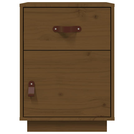 sengeborde 2 stk. 40x34x55 cm massivt fyrretræ gyldenbrun