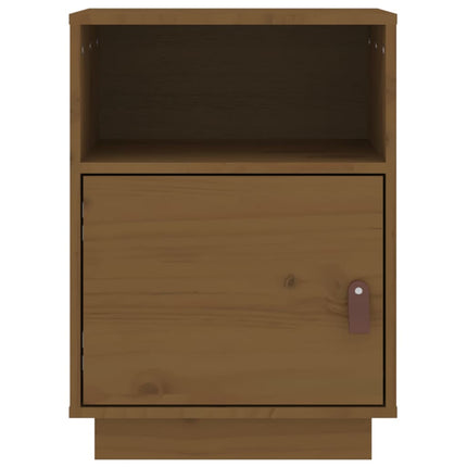 sengeborde 2 stk. 40x34x55 cm massivt fyrretræ gyldenbrun