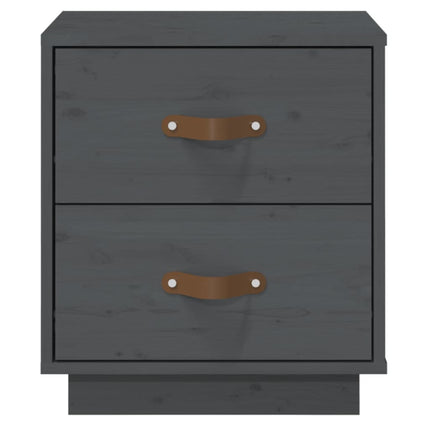 sengebord 40x34x45 cm massivt fyrretræ grå