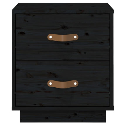 sengeborde 2 stk. 40x34x45 cm massivt fyrretræ sort