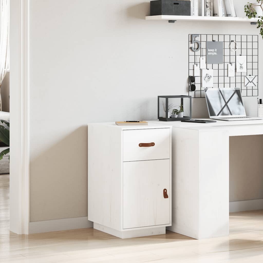 skrivebordsskab 40x50x75 cm massivt fyrretræ hvid