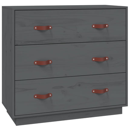 skænk 80x40x75 cm massivt fyrretræ grå