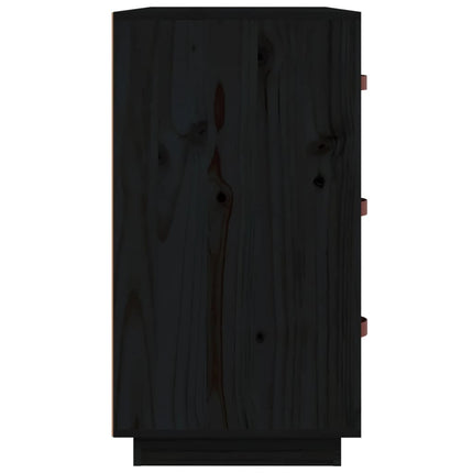 skænk 80x40x75 cm massivt fyrretræ sort