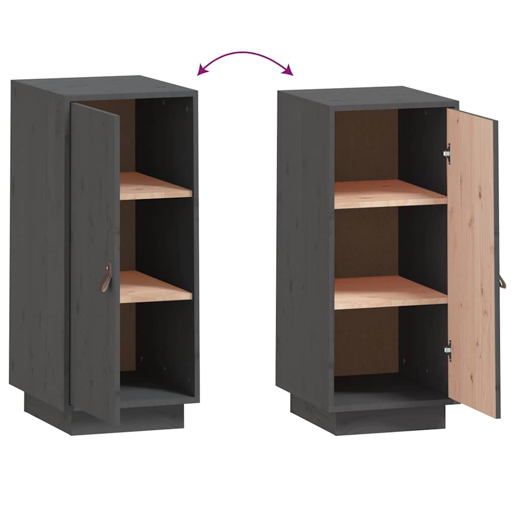 skænk 34x40x75 cm massivt fyrretræ grå