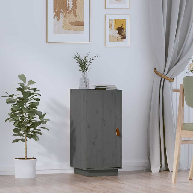skænk 34x40x75 cm massivt fyrretræ grå