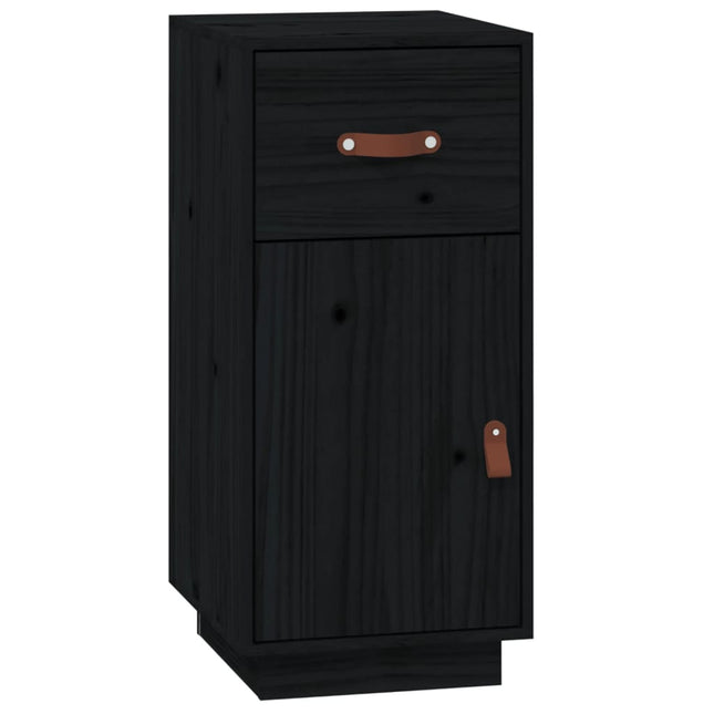 skænk 34x40x75 cm massivt fyrretræ sort