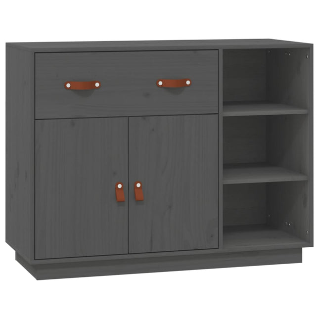 skænk 98,5x40x75 cm massivt fyrretræ Grå