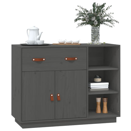 skænk 98,5x40x75 cm massivt fyrretræ Grå