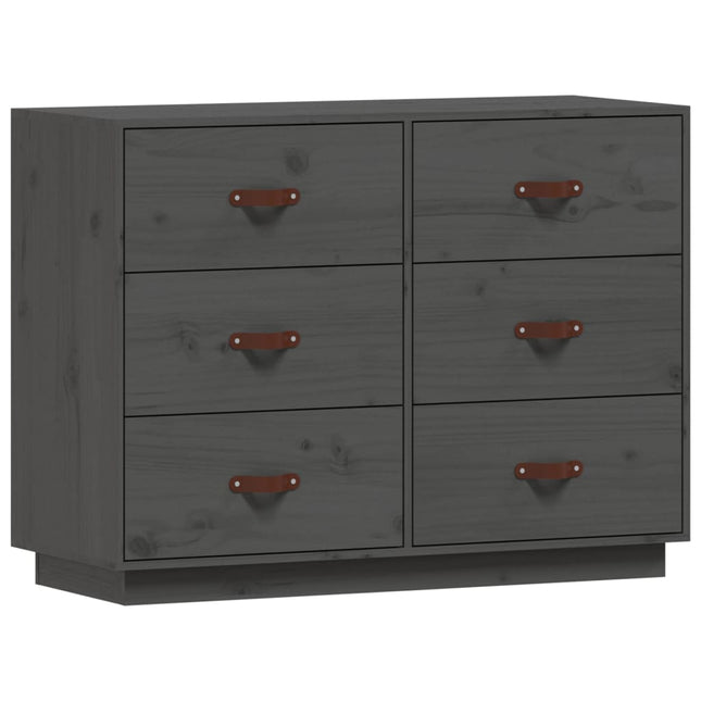 skænk 100x40x75 cm massivt fyrretræ Grå