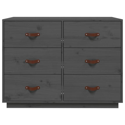 skænk 100x40x75 cm massivt fyrretræ Grå