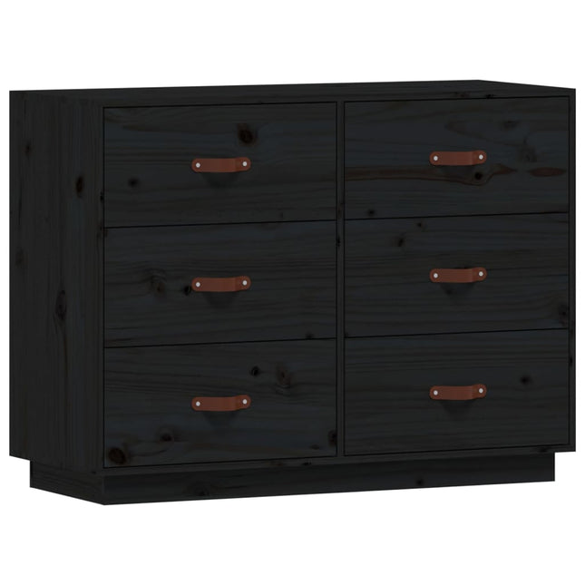 skænk 100x40x75 cm massivt fyrretræ sort
