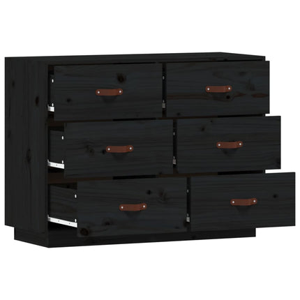 skænk 100x40x75 cm massivt fyrretræ sort