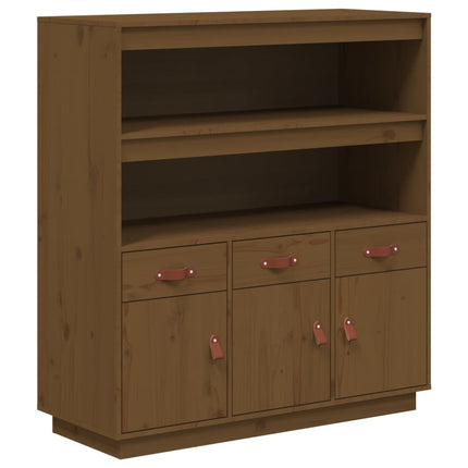 højskab 100x40x108,5 cm massivt fyrretræ gyldenbrun