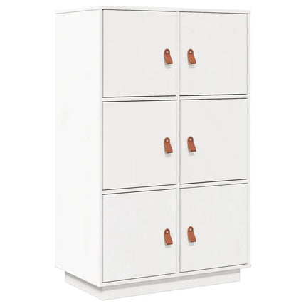 højskab 67x40x108,5 cm massivt fyrretræ hvid
