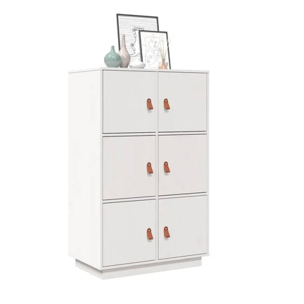 højskab 67x40x108,5 cm massivt fyrretræ hvid